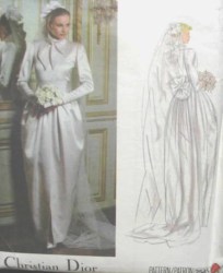 2545 DIOR TULIP BRIDE DRESS, TIE ,CUMMRBUND, HEADPIECE PATTERN 8